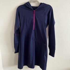 Title nine brushed fleece lined long sleeve hooded dress